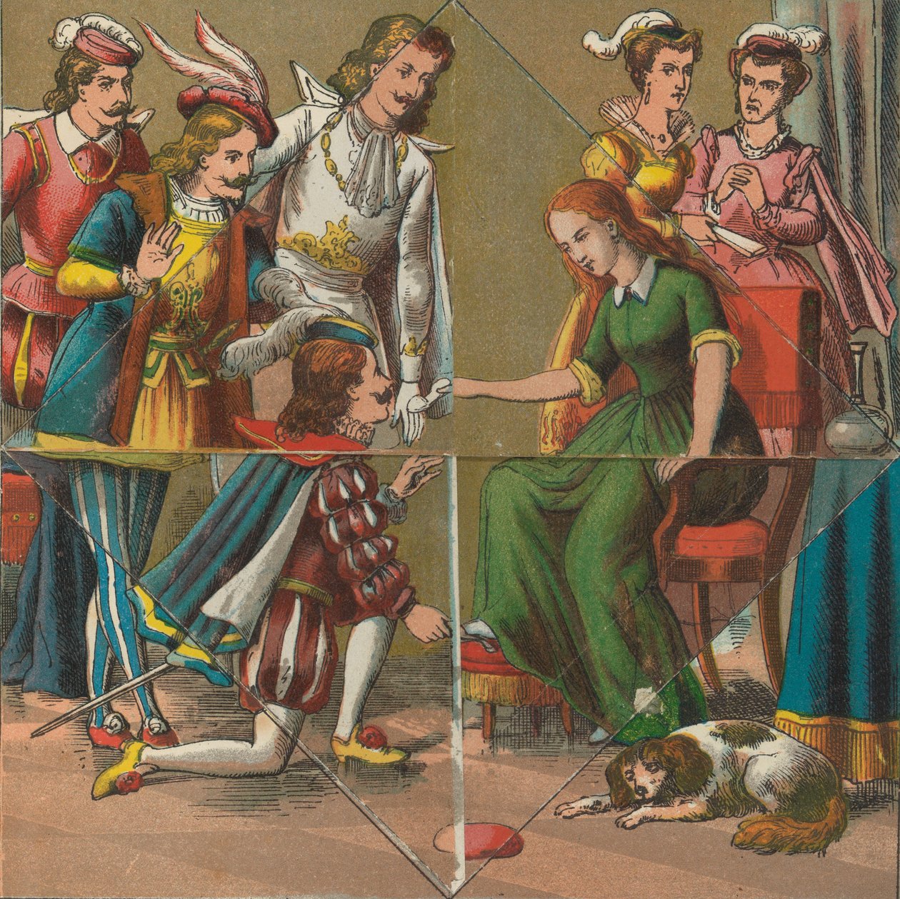 Piroska és Hamupipőke meglepetés képekkel, kb. 1875. alkotó: Unbekannt