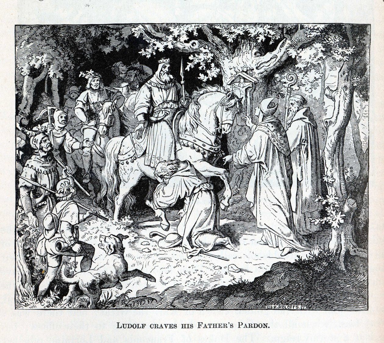 Liudolf apja kegyelmére vágyik, 1882 alkotó: Unbekannt