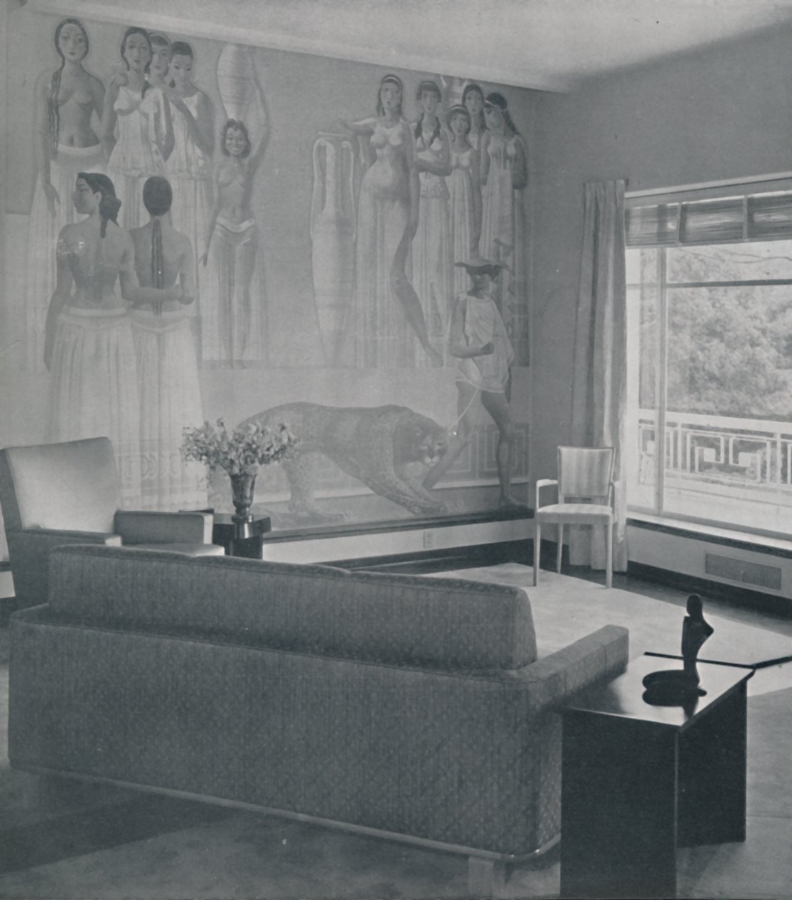 Nappali a Cafritz rezidenciában Georgetownban, Nr. Washington D.C., 1942 alkotó: Unbekannt