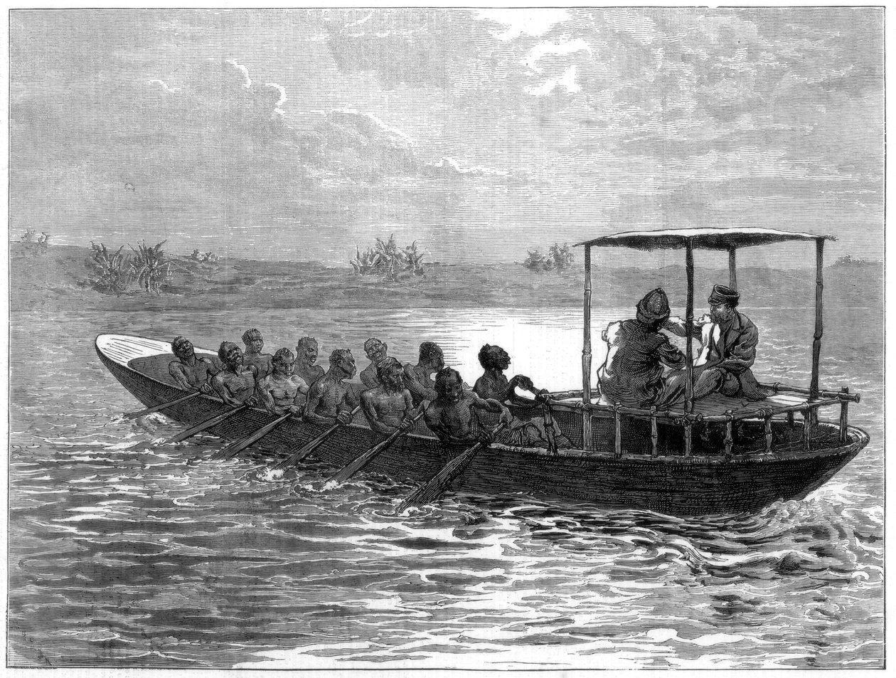 Livingstone és Stanley Udzsidzsiből a Rusizi folyóba utaznak, 1871 alkotó: Unbekannt