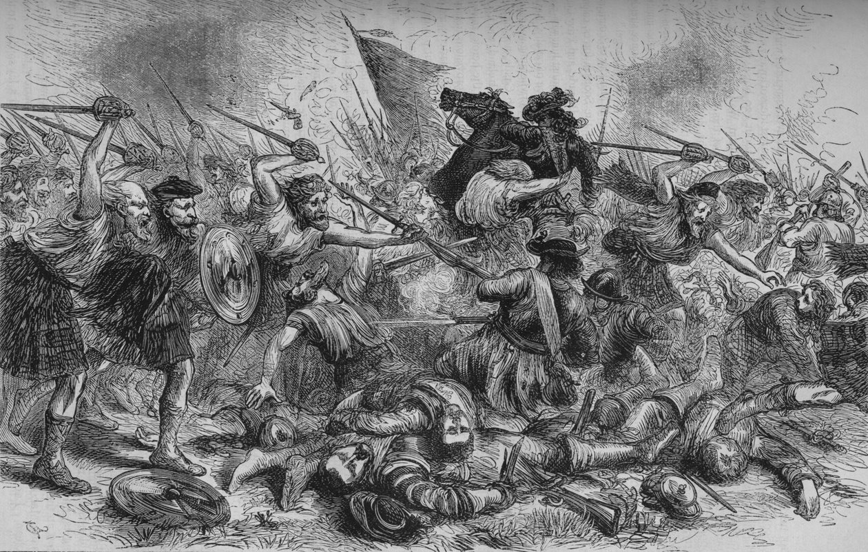 Lochiels vádemelés Killycrankie-nél, 1689. július 27., 1880. sz. alkotó: Unbekannt