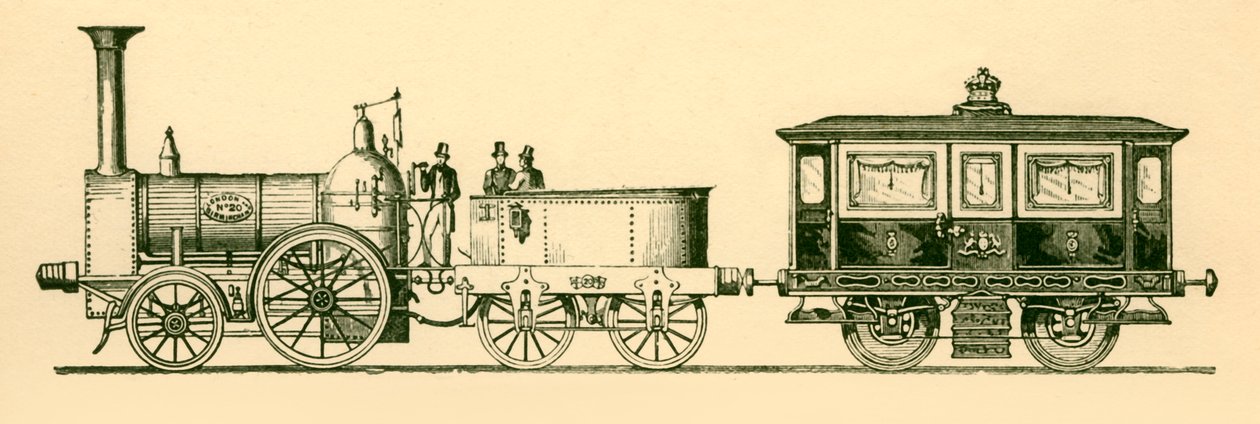 Mozdony és királyi szalon, londoni és birminghami vasút, 1843, 1930. alkotó: Unbekannt