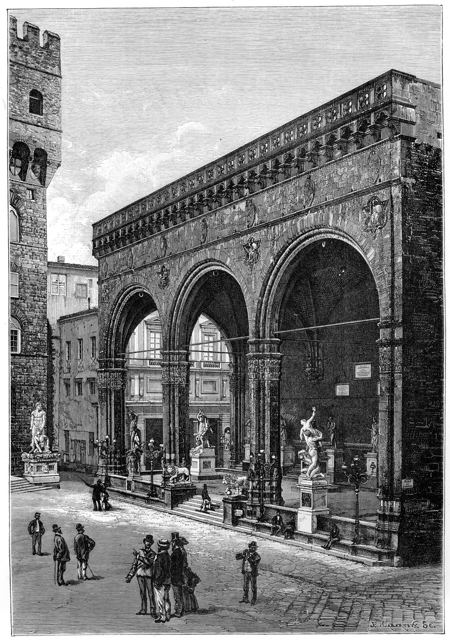Loggia del Lanzi, Piazza della Signoria, Firenze, Olaszország, 1882 alkotó: Unbekannt