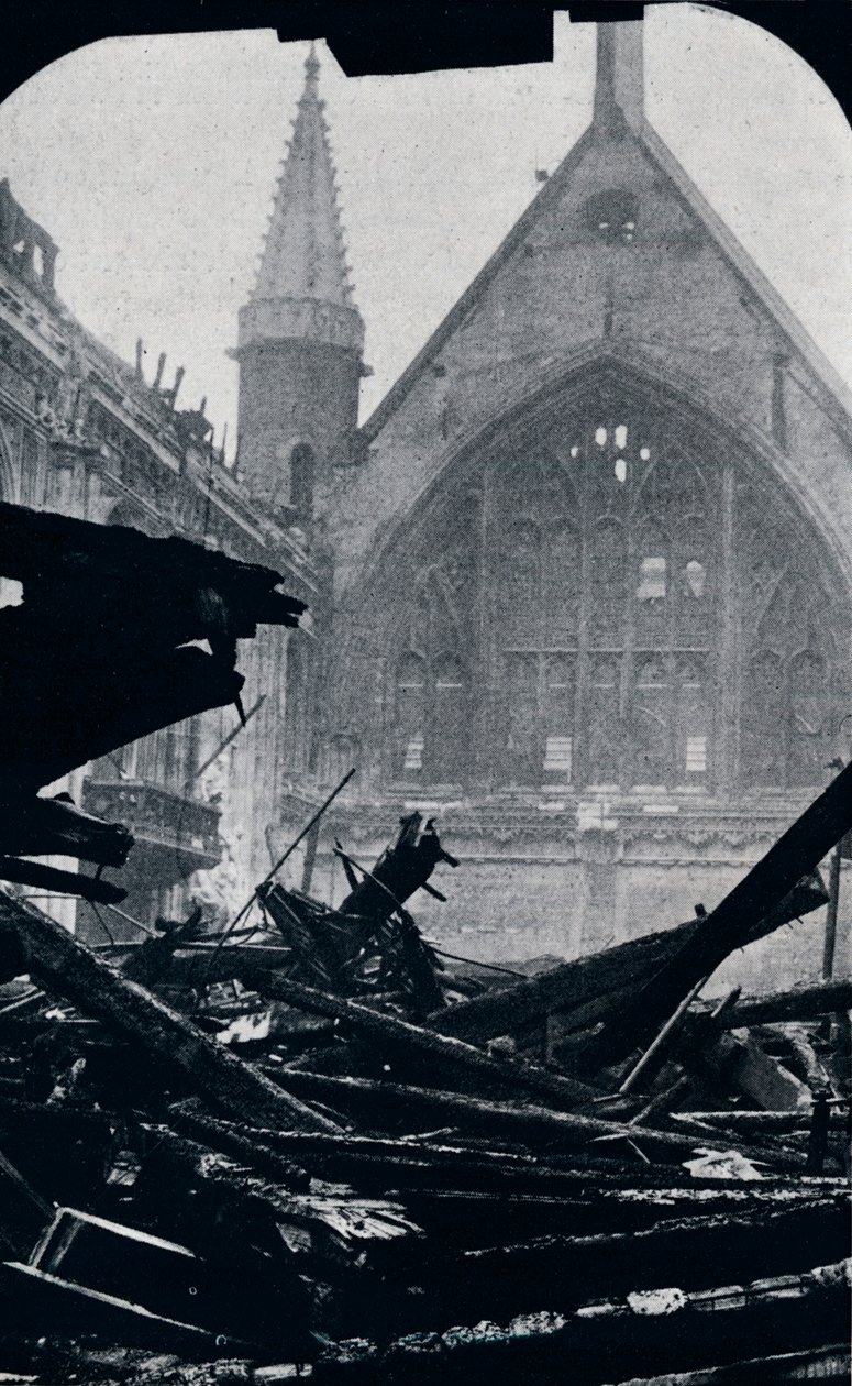 A londoni Guildhall az 1940. december 29-i tűzvész után alkotó: Unbekannt