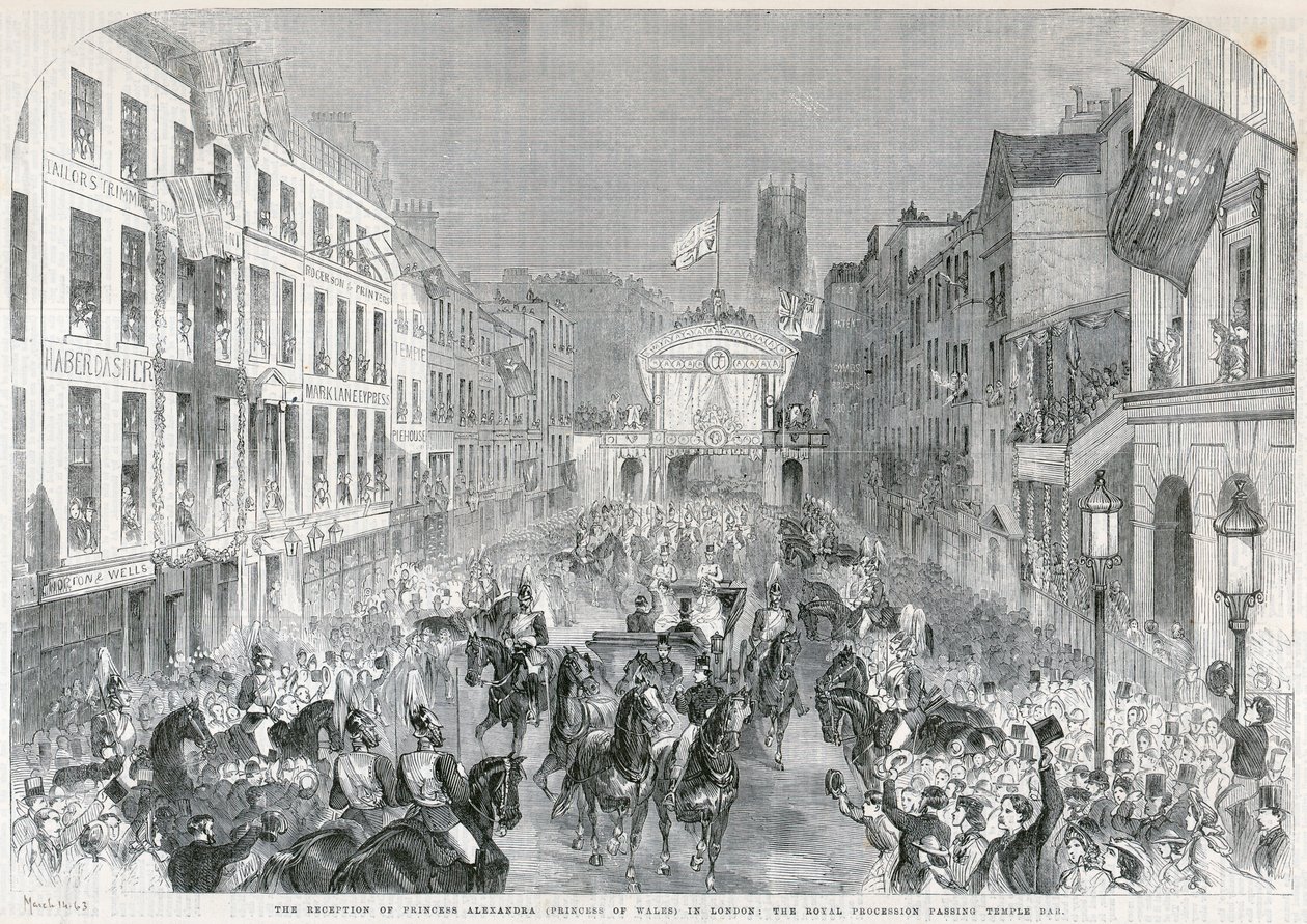London üdvözli Alexandra hercegnőt, 1863 alkotó: Unbekannt