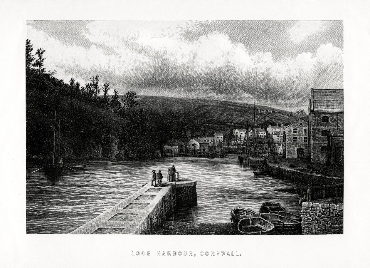 Looe Harbour, Cornwall, Anglia, 1896 alkotó: Unbekannt