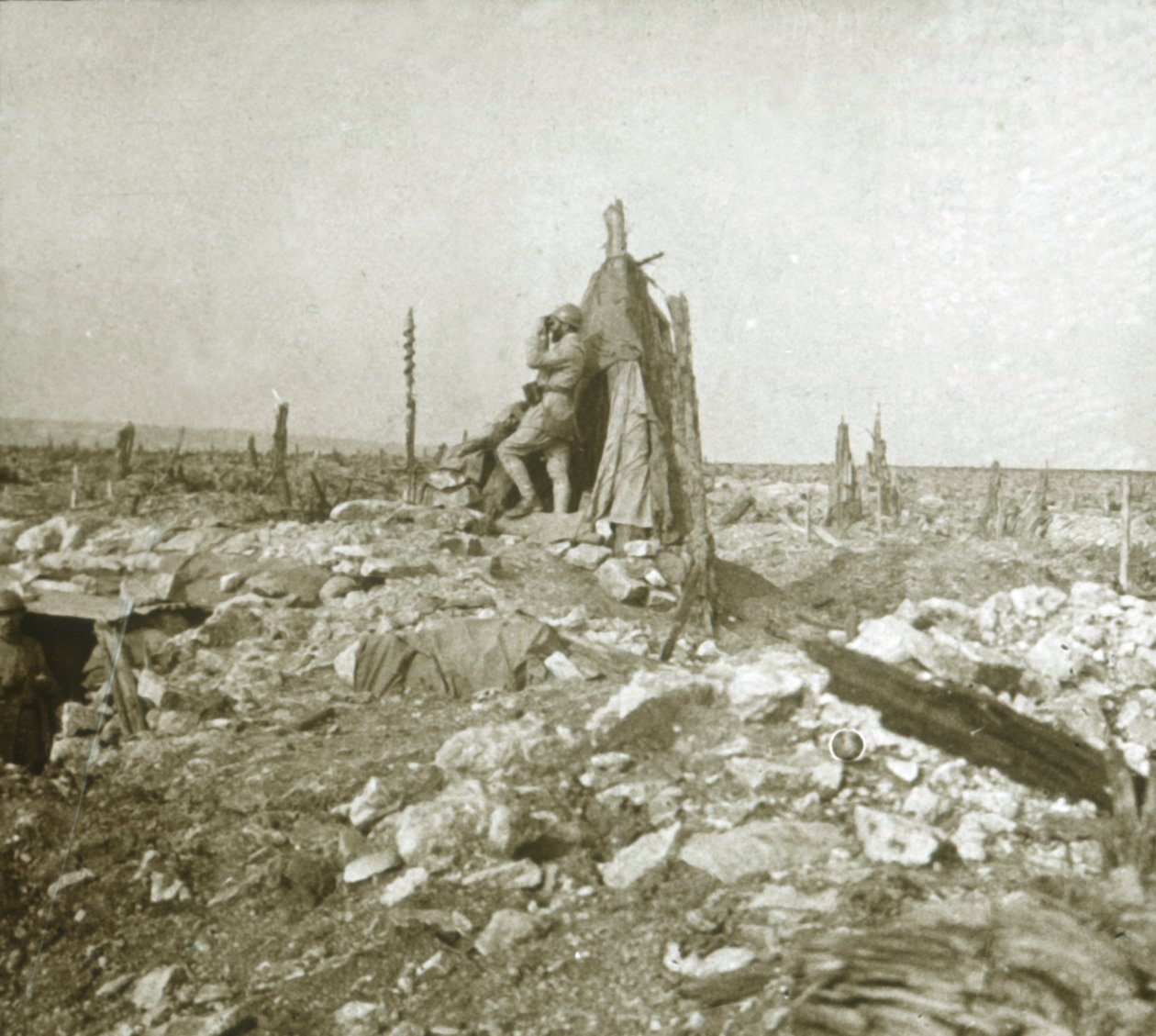 Kilátóhely, Fort Vaux, Észak-Franciaország, c1914-c1918 alkotó: Unbekannt