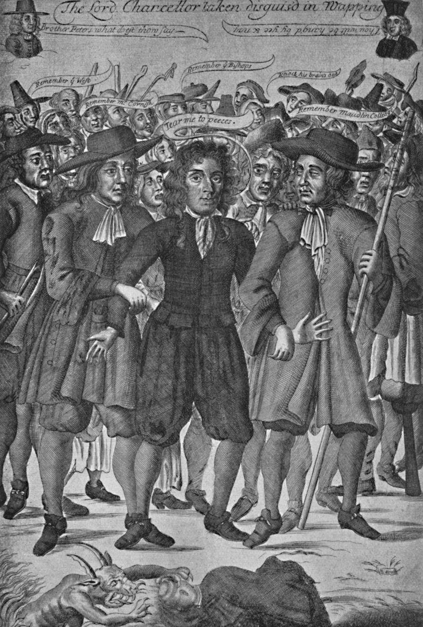 Lord Jeffreys kancellár, felvétel Wappingban, 1688, 1903 alkotó: Unbekannt