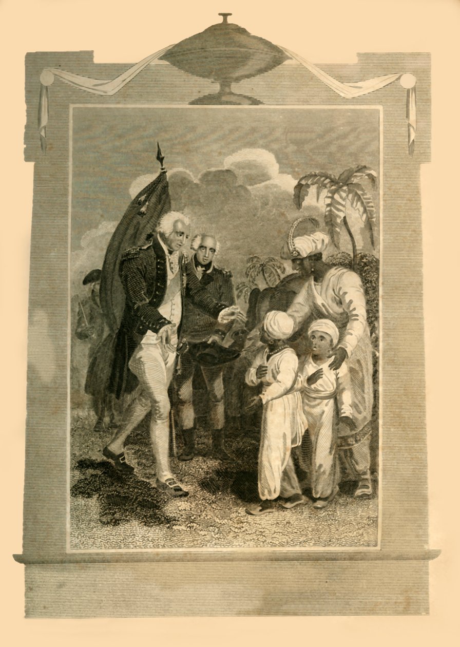 Lord Cornwallis fogadja Tippoo Saib fiait, 1780-as évek, 1816. alkotó: Unbekannt