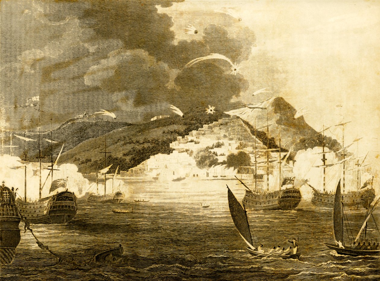 Lord Exmouths Flotta bombázza Algír városát, 1816. alkotó: Unbekannt