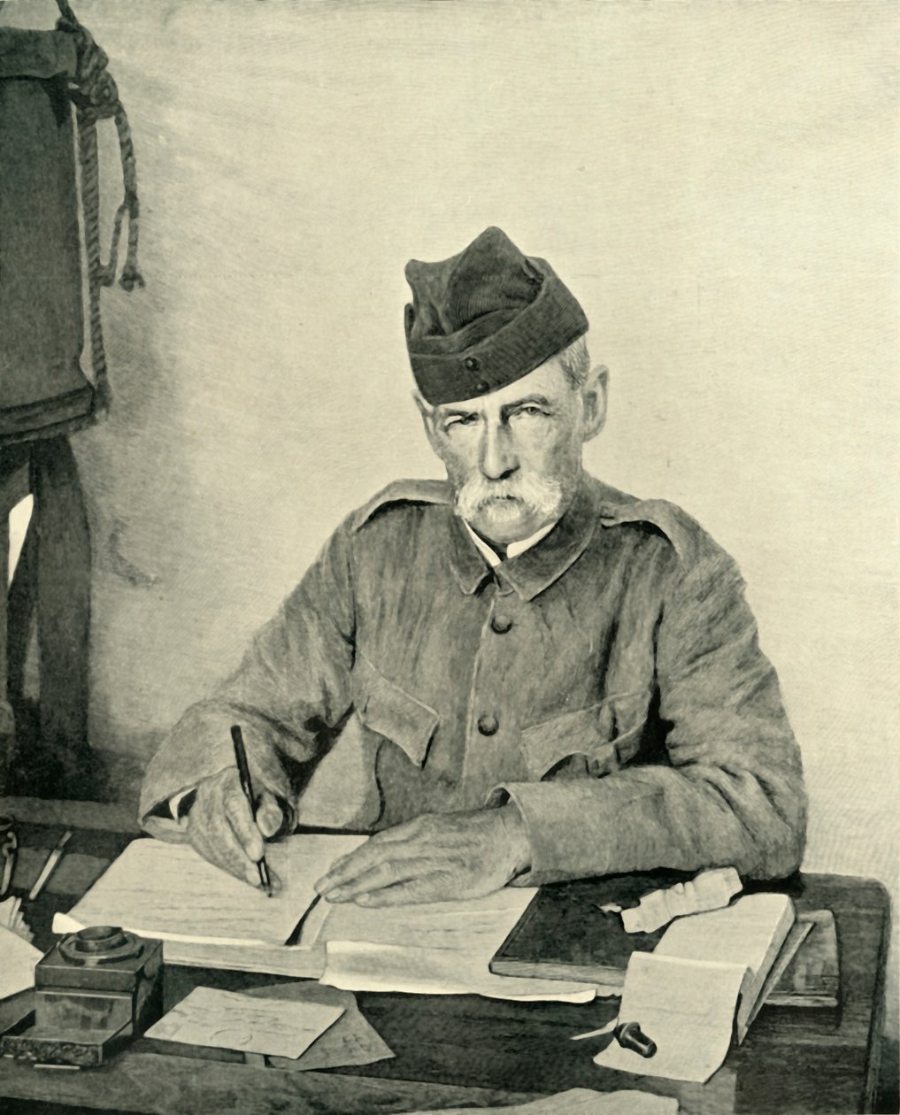 Lord Roberts írás a sátrában, c1900, 1901. alkotó: Unbekannt