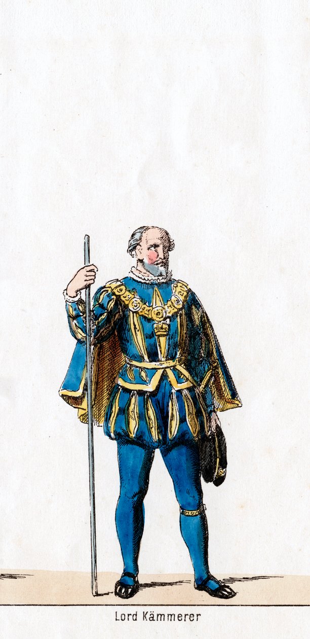 Lord kincstárnok, jelmezterve Shakespeare drámájához, VIII. Henrik, XIX. alkotó: Unbekannt