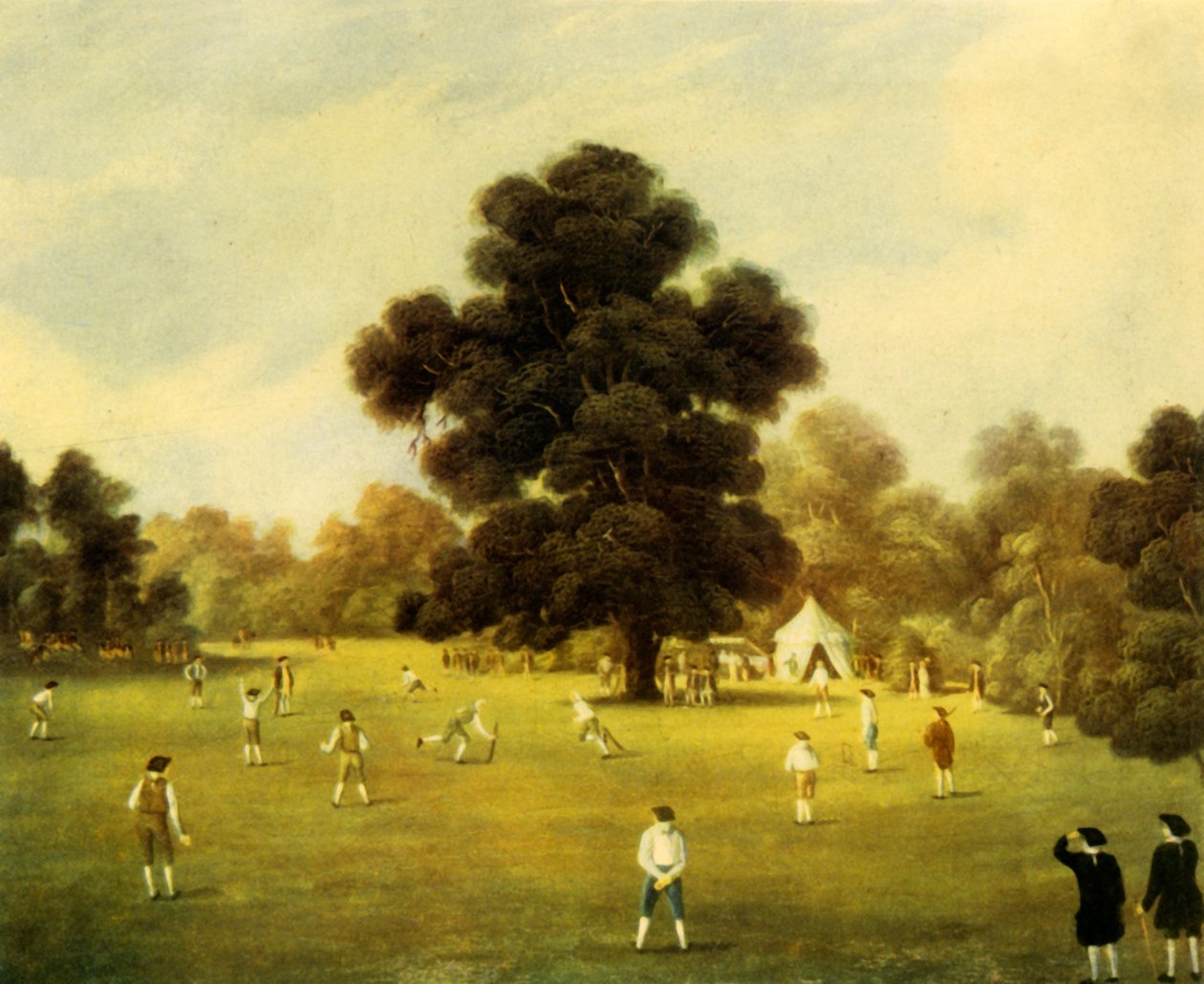 "Surrey és Kent urai és urai kriketten játszanak a Knole Parkban, Kent, 1775", 1947. alkotó: Unbekannt