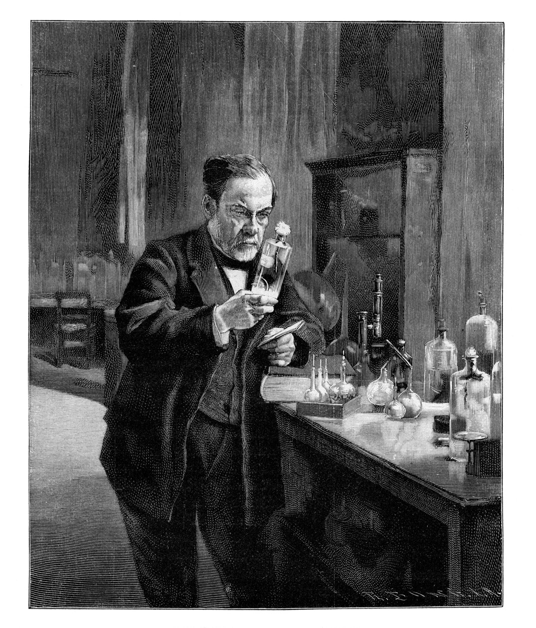 Louis Pasteur, 19. századi francia mikrobiológus és vegyész, 1900 alkotó: Unbekannt