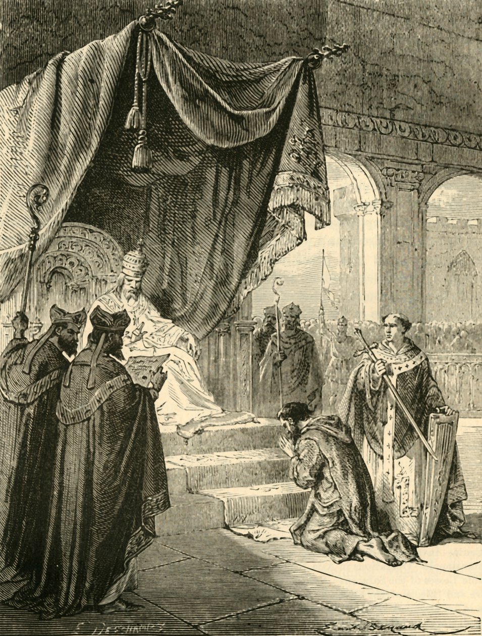 Jámbor Lajos vezeklést végez unokaöccse, Bernard bánásmódja miatt, 1890. évi 818. sz. alkotó: Unbekannt