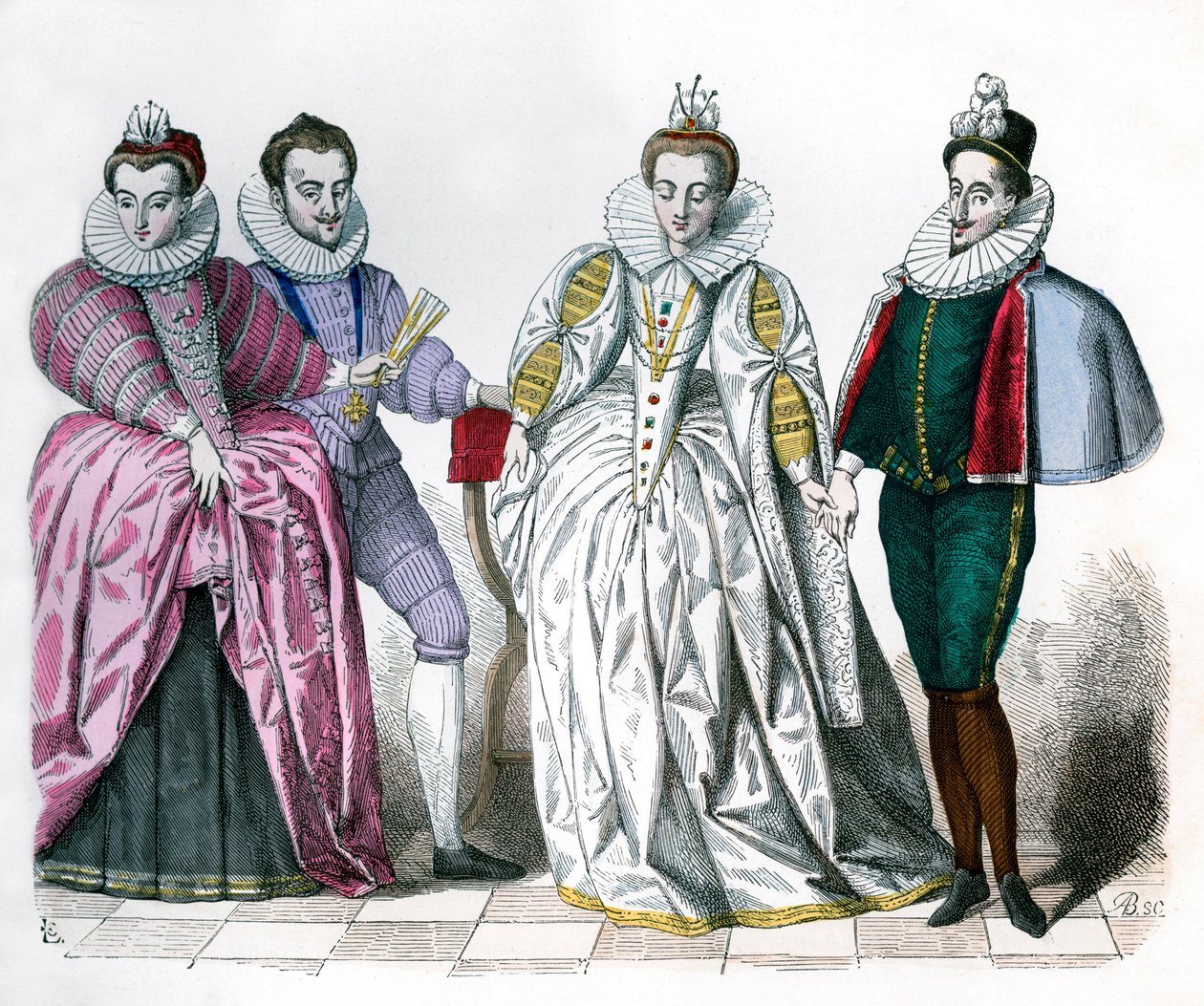Lotaringiai Louise, Guise hercege, Marguerite de Vaudemont és Anne de Joyeuse, 1581 1882-1884 alkotó: Unbekannt