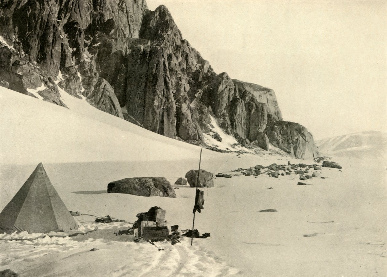 Alsó gleccserraktár. Az üzleteket betemette a hó, c1908, 1909. alkotó: Unbekannt