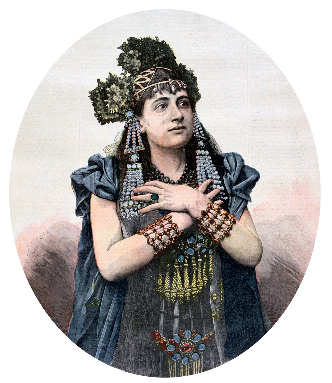 Lucienne Breval Salammbô szerepét játssza, 1892 alkotó: Unbekannt