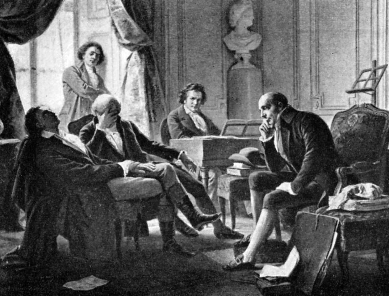 Ludwig van Beethoven és barátai, 1770-1827, német zeneszerző, 1909 alkotó: Unbekannt