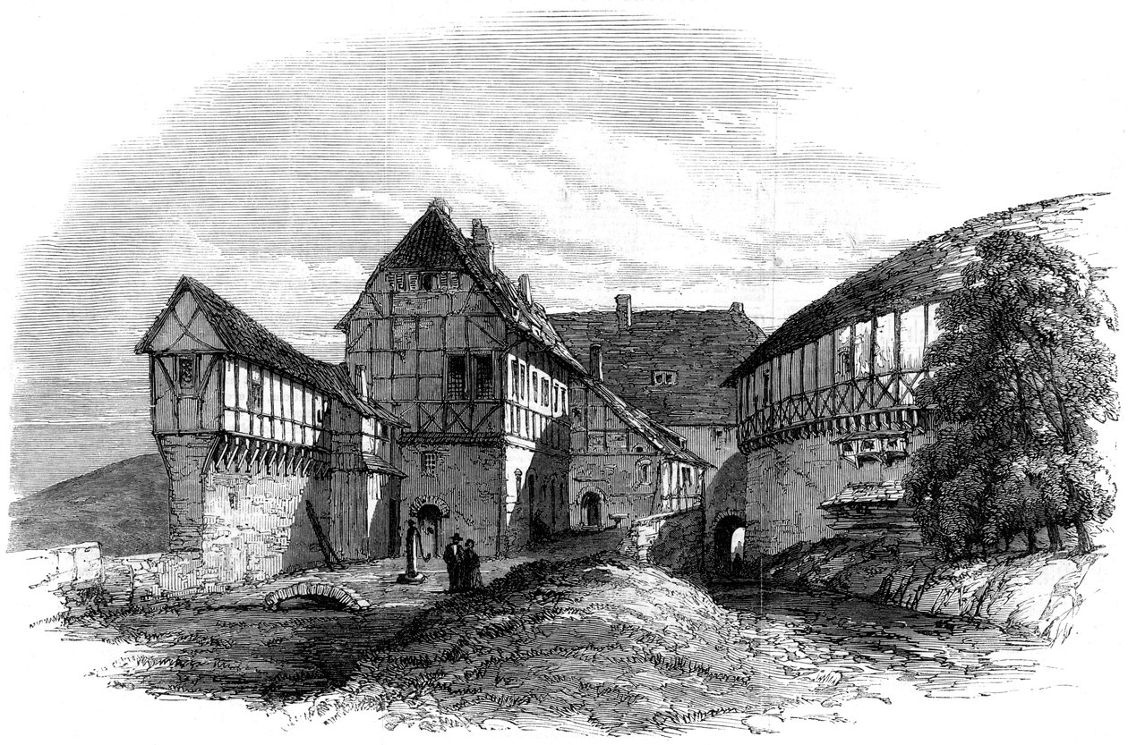 Luther-ház a Wartburg kastélyban, Eisenach, Németország, 1862 alkotó: Unbekannt