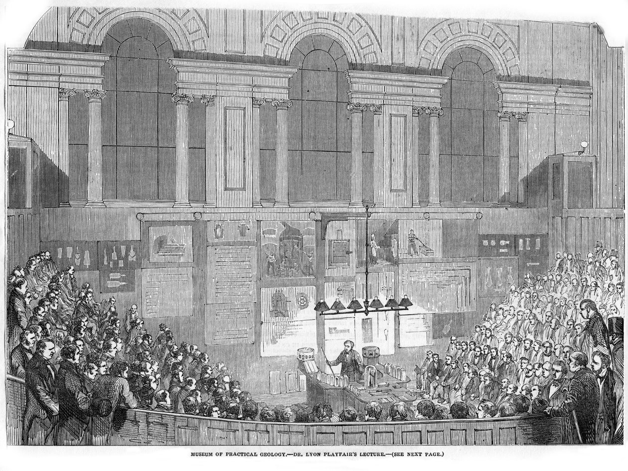 Lyon Playfair, skót kémikus és politikus, előadást tart, 1852 alkotó: Unbekannt