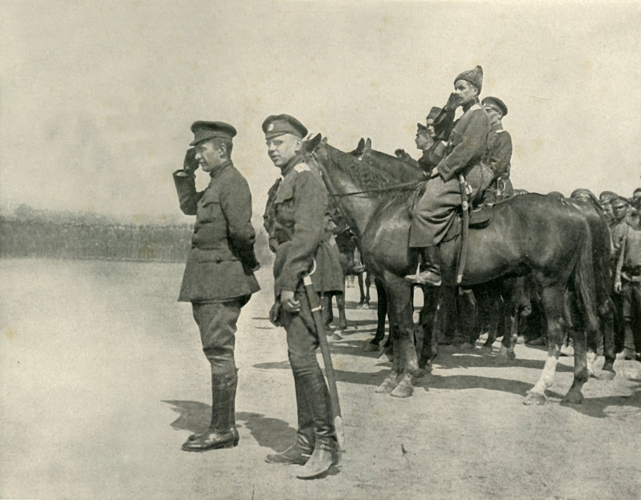 M. Kerensky köszönti a csapatokat, 1917. július, 1919. alkotó: Unbekannt