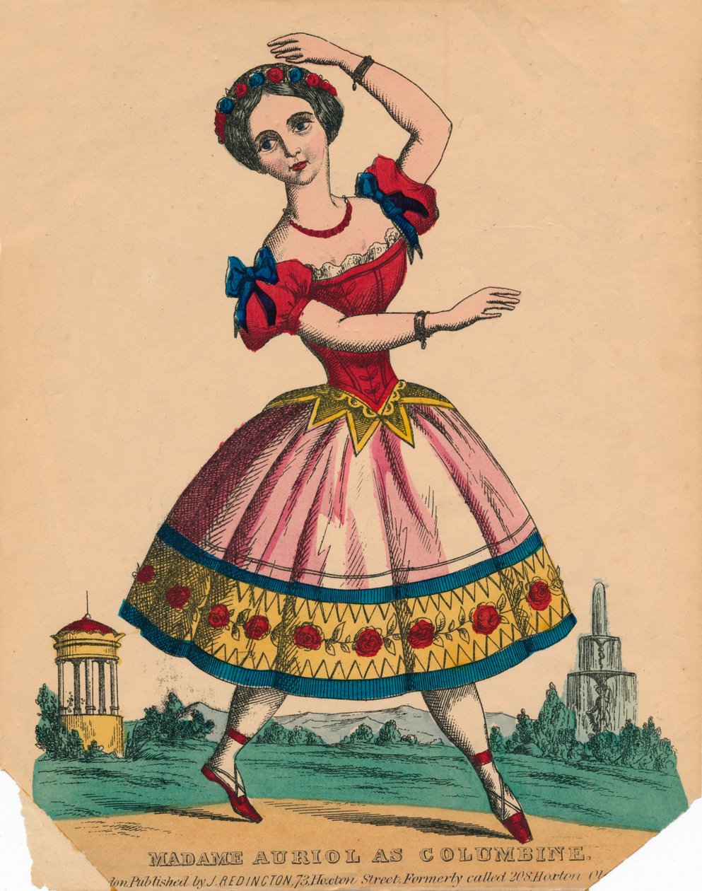Madame Auriol mint Columbine, 1849. alkotó: Unbekannt