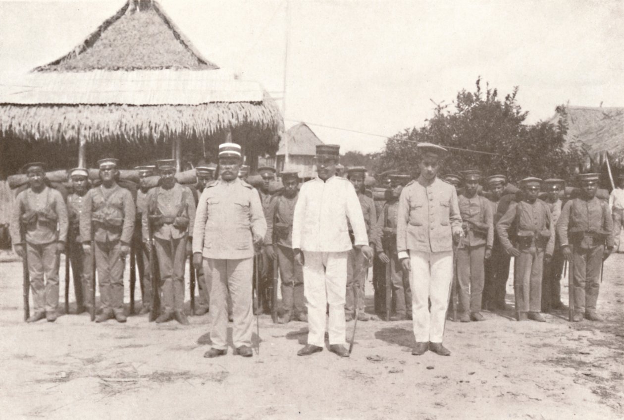 Madeira-Mamore vasút: A bolíviai-brazil határon: bolíviai tisztek és katonák, 1914 alkotó: Unbekannt
