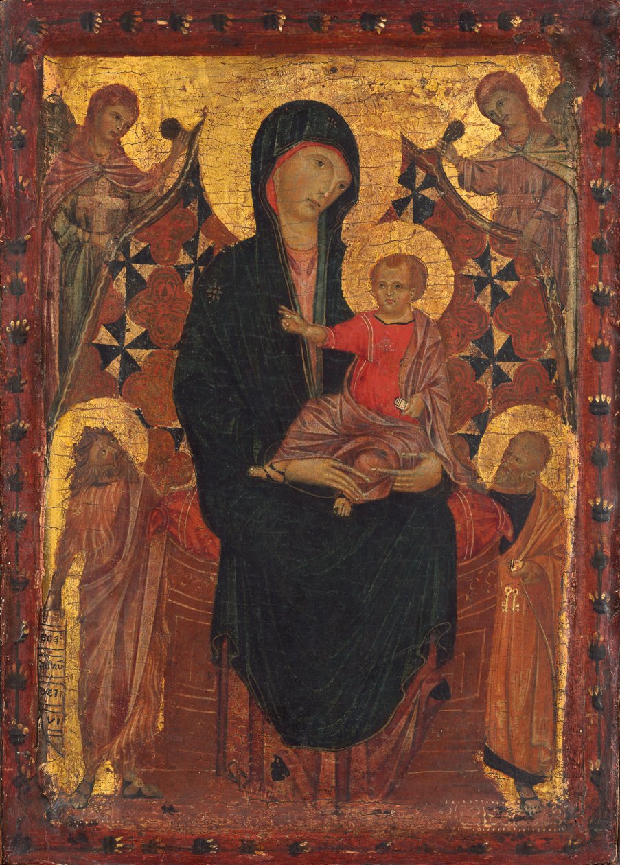 Madonna és gyermeke Keresztelő Szent Jánossal, Szent Péterrel és két angyallal, c. 1290. alkotó: Unbekannt