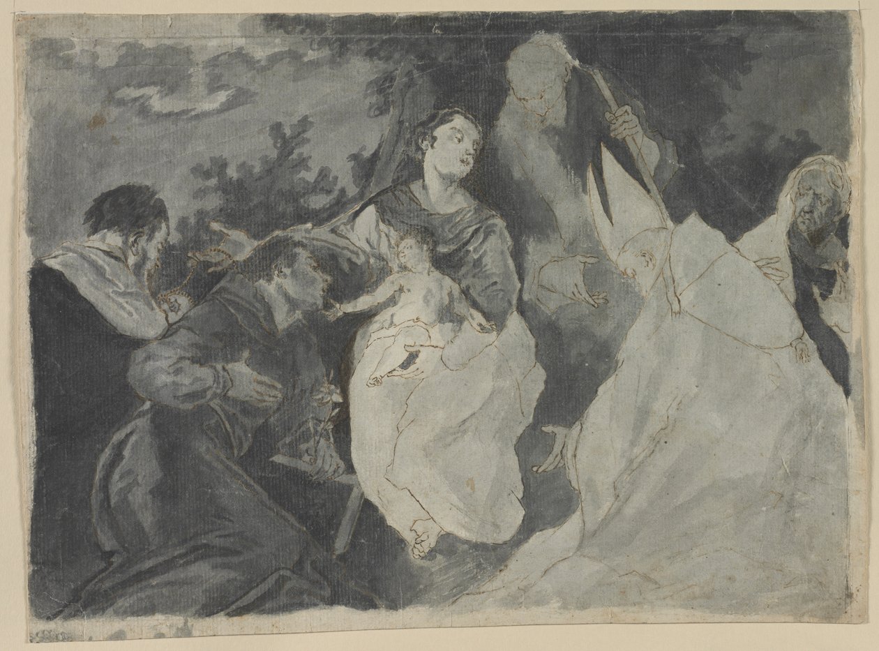 Madonna és gyermeke a szentekkel, 1700-as évek. alkotó: Unbekannt