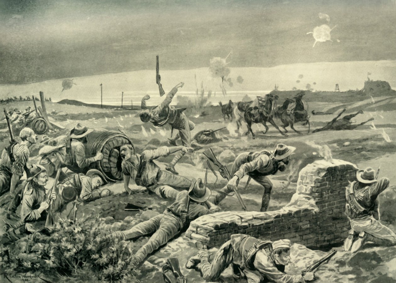 Mafeking: Eloffs elkeseredett támadása a segély előestéjén, 1901. alkotó: Unbekannt