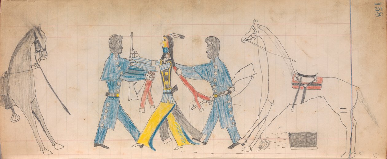 Maffet Ledger: Fekete lovassági tisztek és indiánok, kb. 1874-81. alkotó: Unbekannt