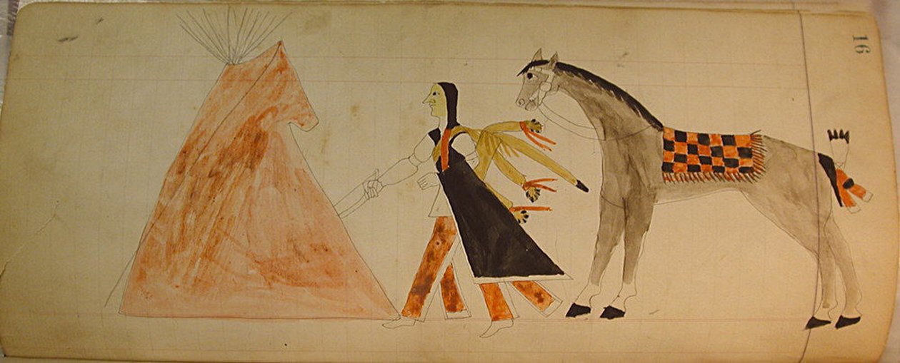 Maffet Ledger: indián és ló, kb. 1874-81. alkotó: Unbekannt