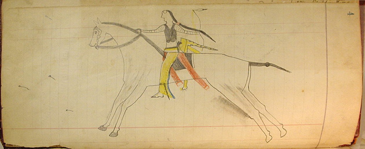 Maffet Ledger: Mounted Indian, kb. 1874-81. alkotó: Unbekannt