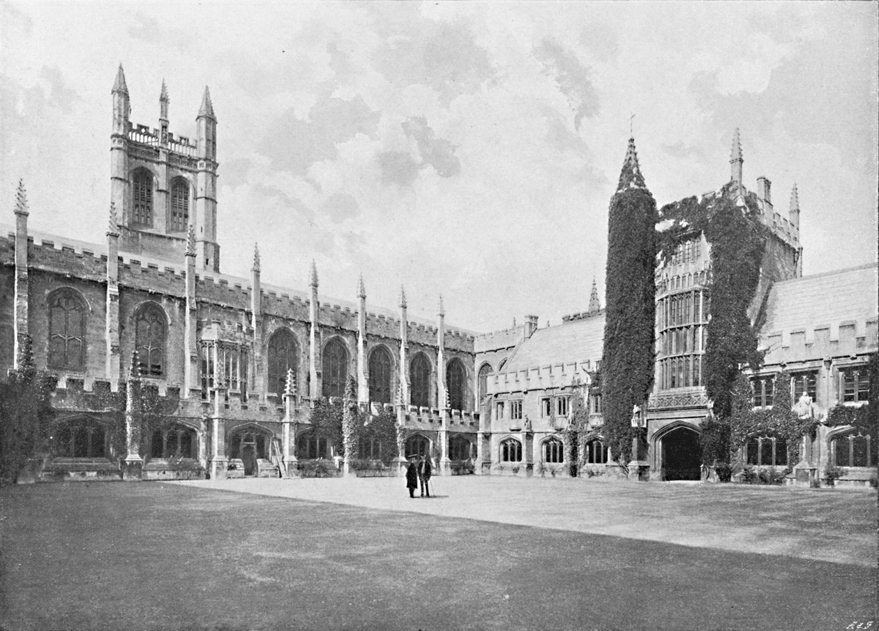Magdalen College-Cloister és Bell and Founders Towers, 1896 alkotó: Unbekannt