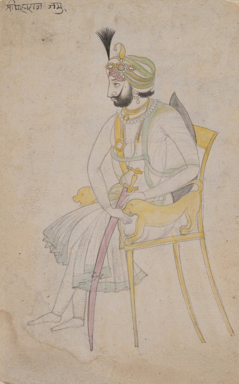 Maharaja Ranbir Singh, K. 1860-80. alkotó: Unbekannt