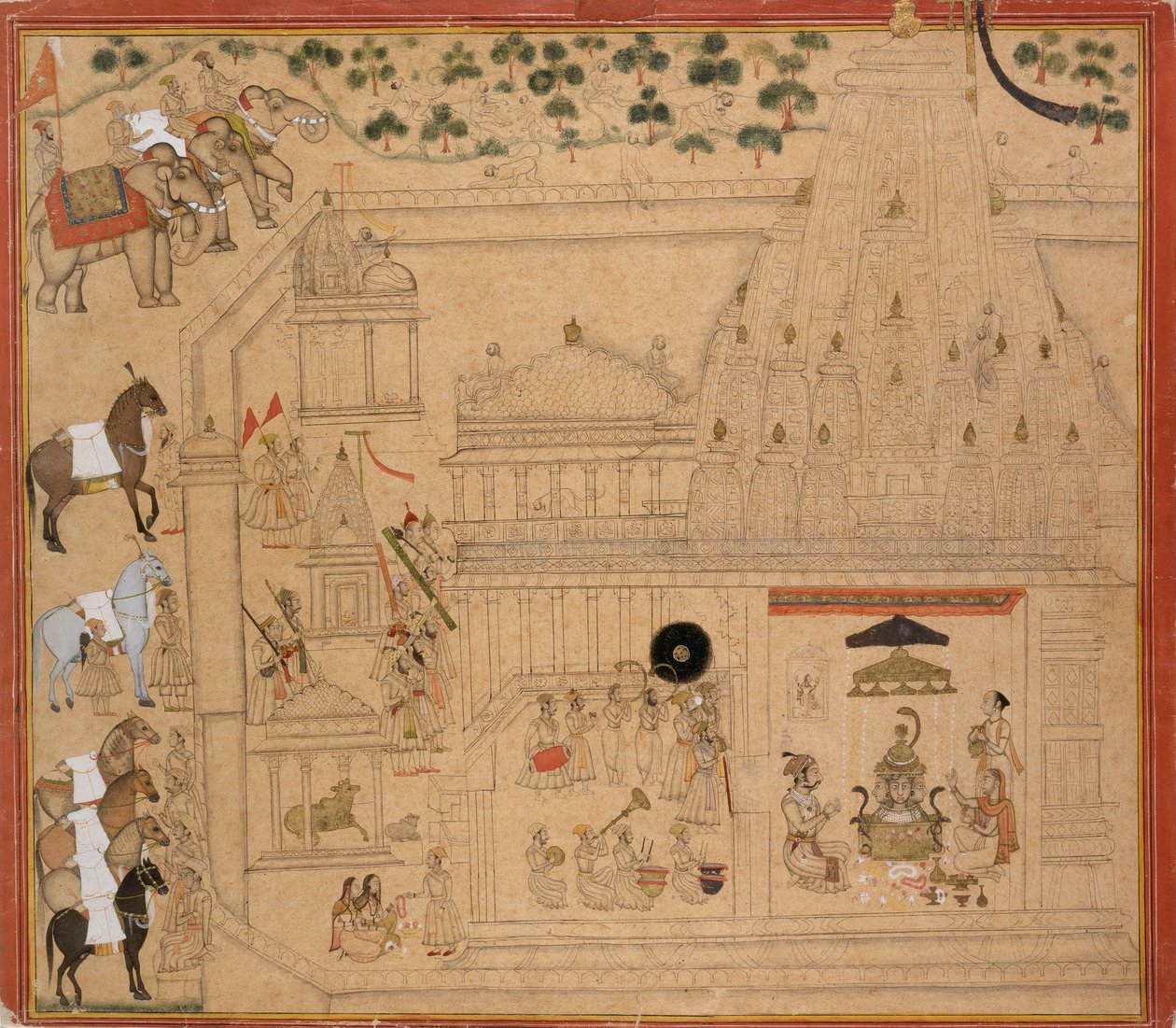 Maharana Amar Singh, Mewar az Eklingji templomban, 1705 alkotó: Unbekannt