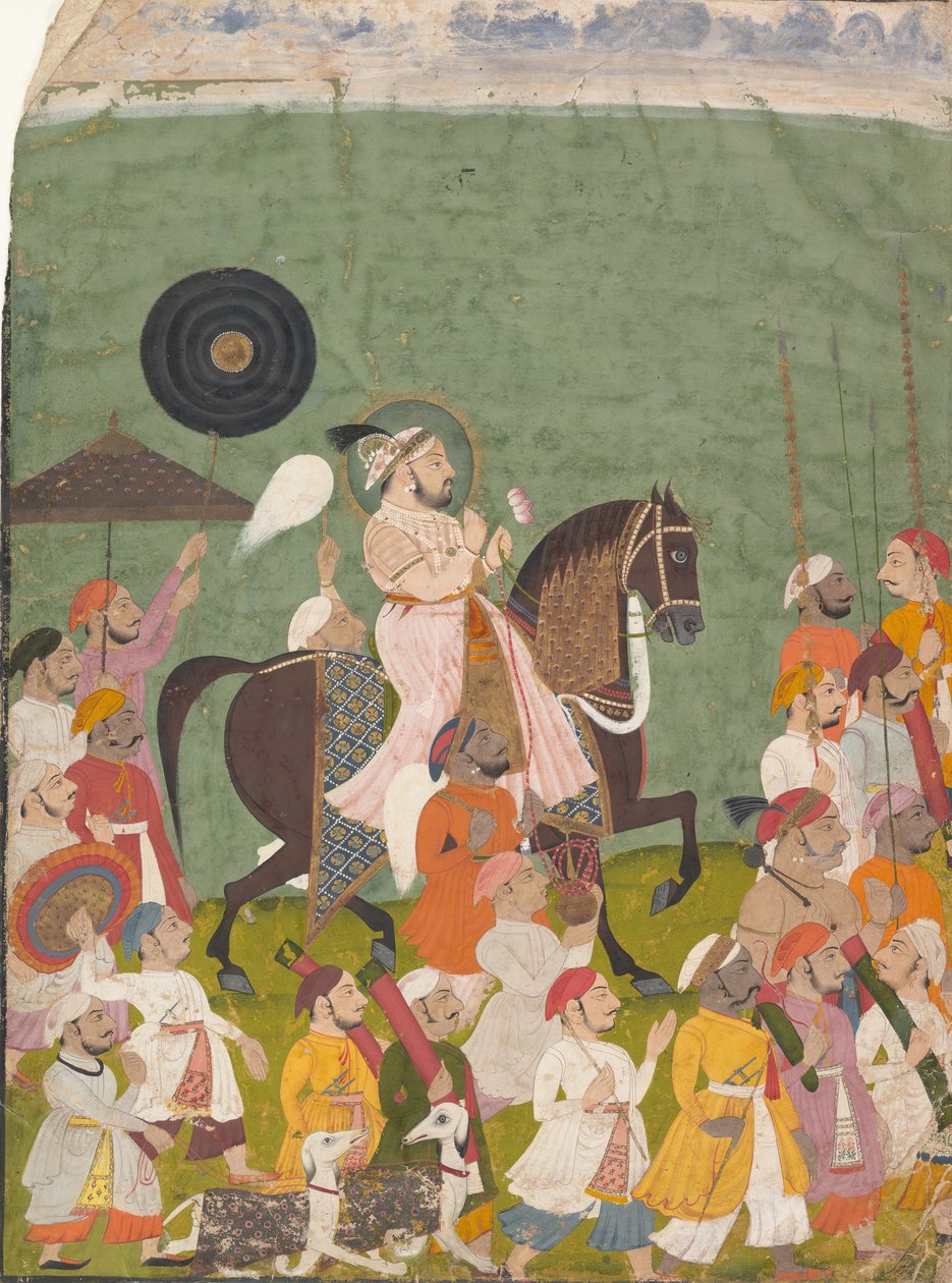 Maharana Jagat Singh II körmenetben, kb. 1745. alkotó: Unbekannt
