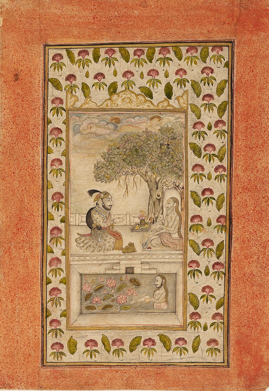 Maharana Sangram Singhi látogató egy jógihoz, 1710-1715 alkotó: Unbekannt