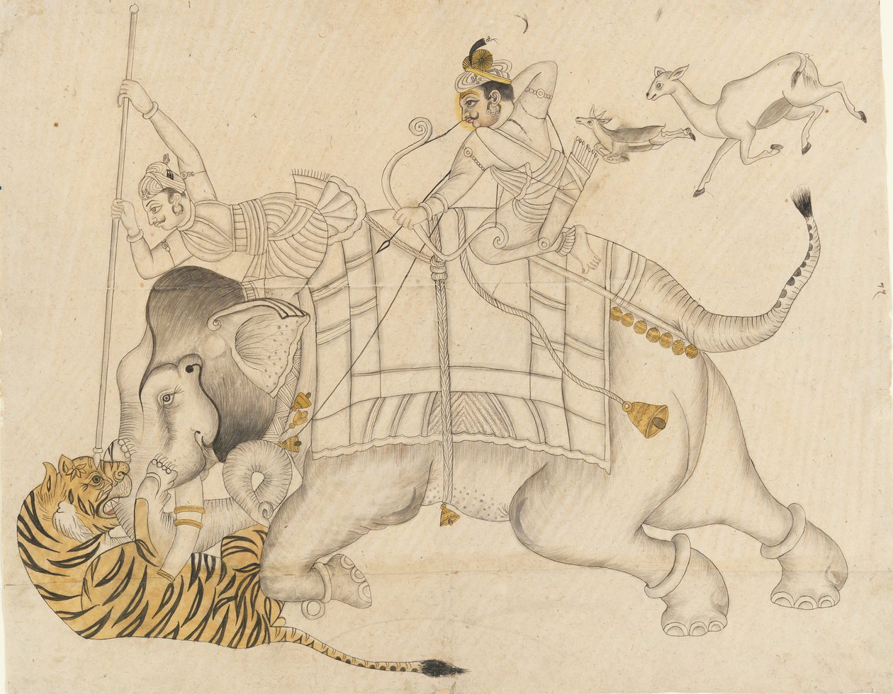 Mahrao Shatru Salli 1866-89 Tigrisvadászat, kb. 1866-89. alkotó: Unbekannt