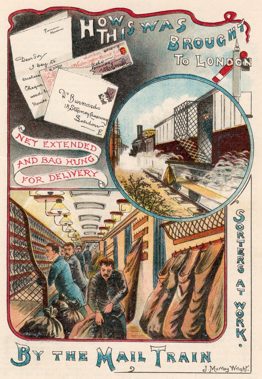 Postavonat, amely leveleket szállít Londonba Nagy-Britannia városaiból, 1900 alkotó: Unbekannt