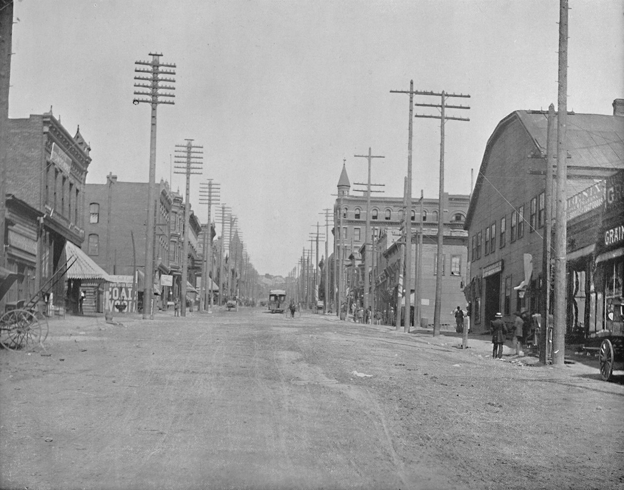 Main Street, Butte City, Montana, 1897. alkotó: Unbekannt