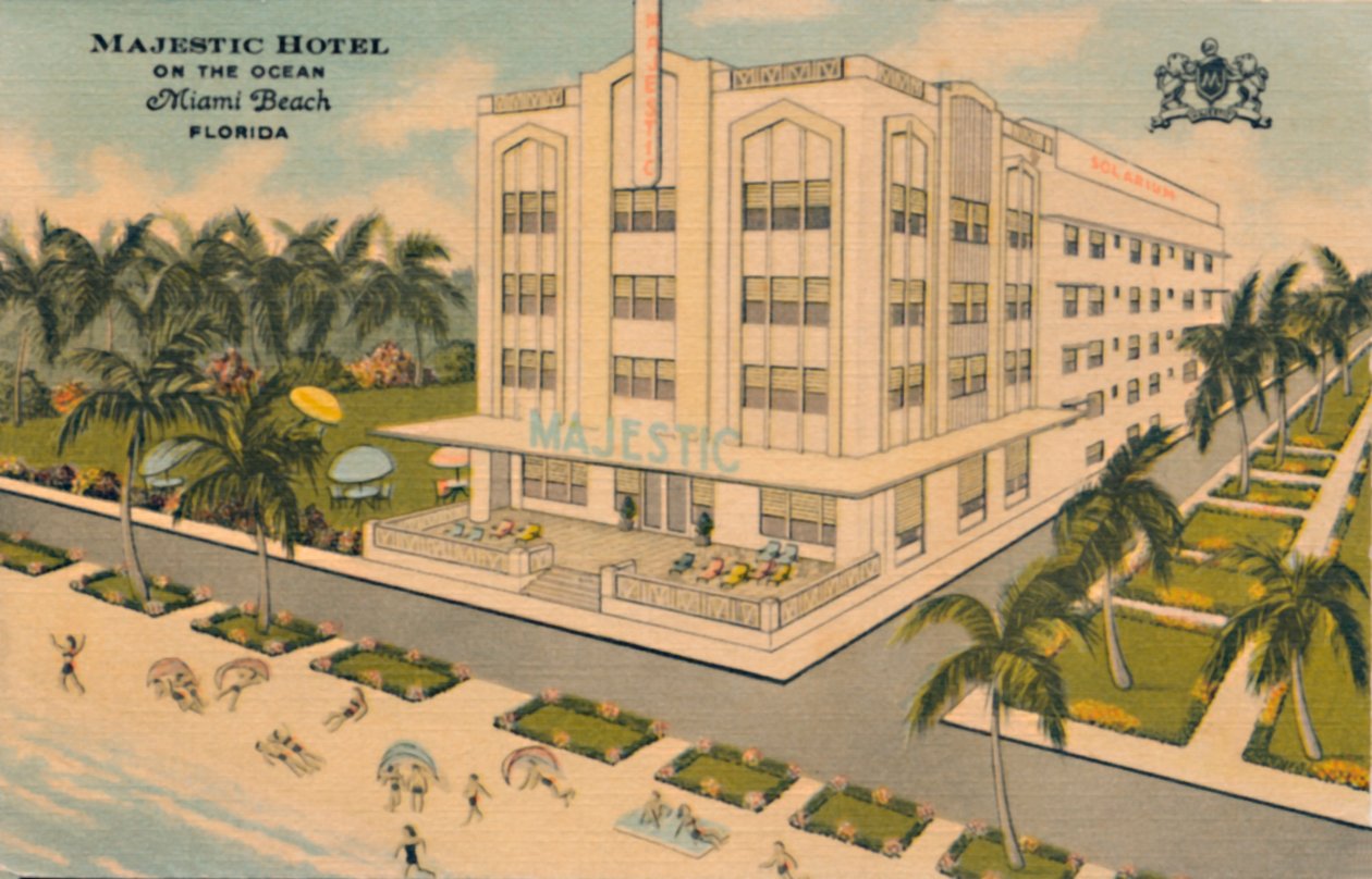 Majestic Hotel az óceánon. Miami Beach, Florida, 1940-es évek alkotó: Unbekannt