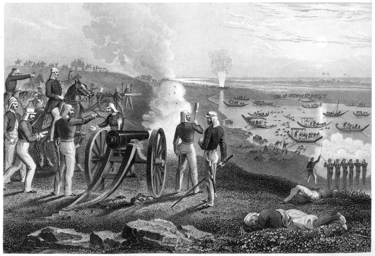 Eyre őrnagy az Oude lázadókat űzi Allahabadból, 1857, 1860 c. alkotó: Unbekannt