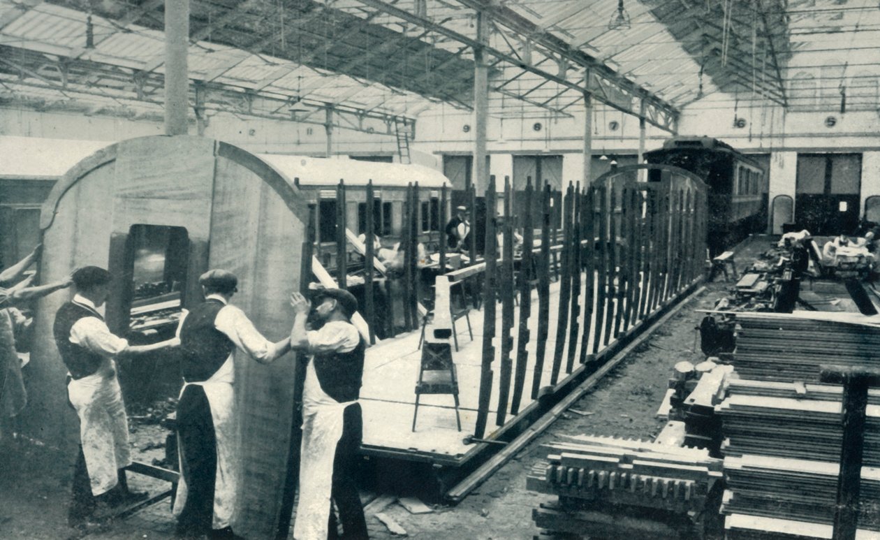 Vasúti kocsi készítése, 1922. alkotó: Unbekannt