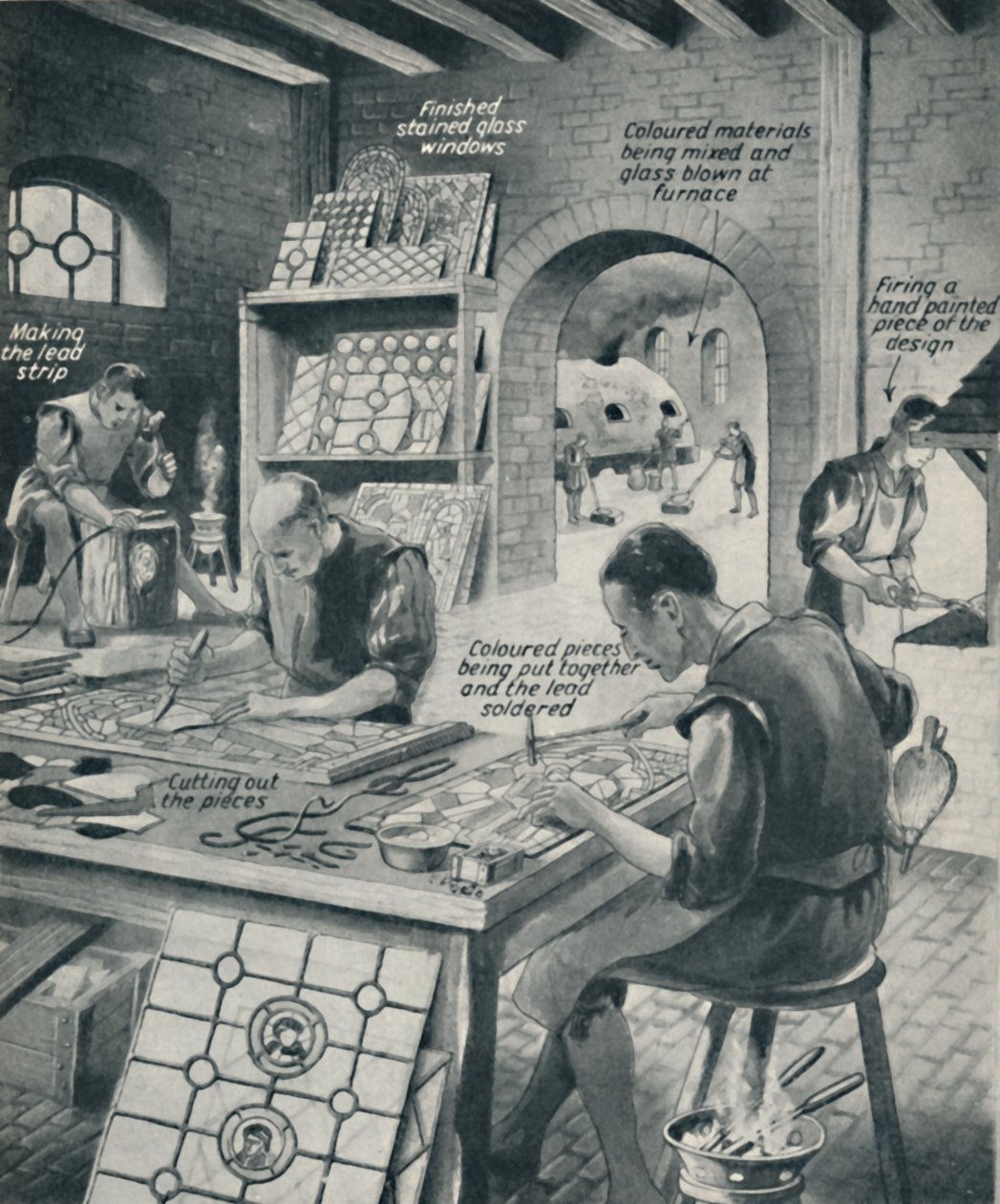 Ólomüveg ablak készítése, 1934 alkotó: Unbekannt