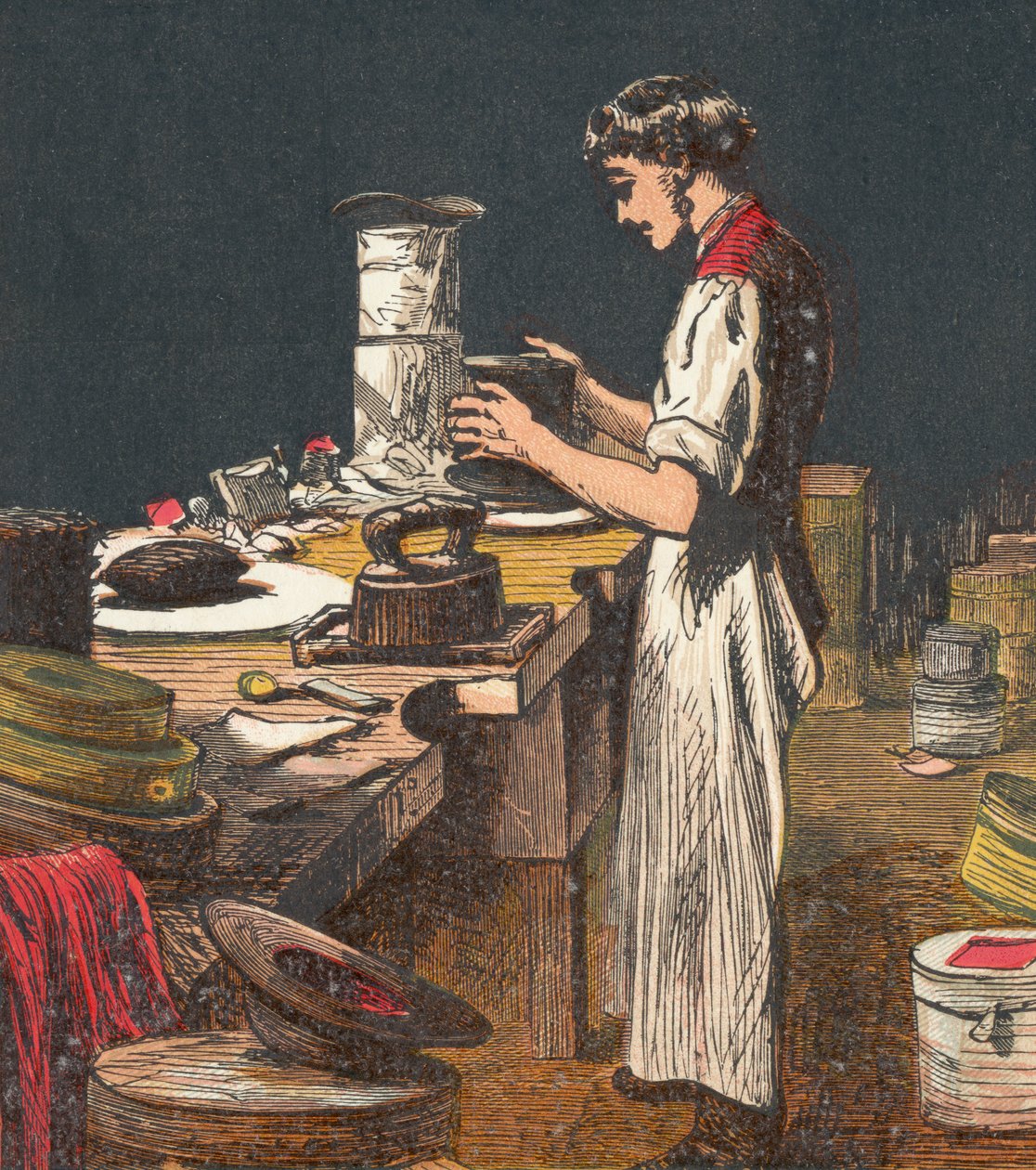 Selyemkalap készítés, 1867 alkotó: Unbekannt