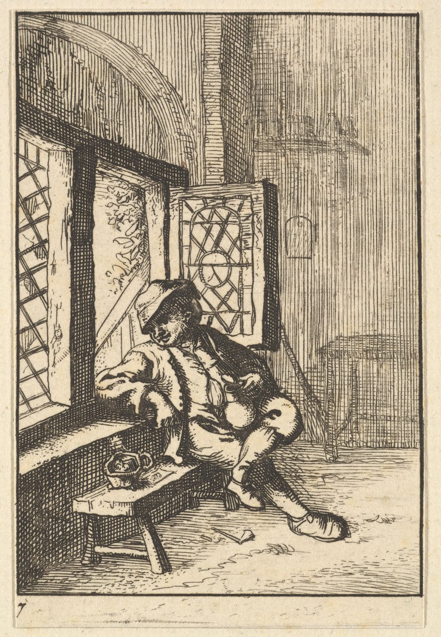 Ablak mellett ülő ember másolat, 1610-85. alkotó: Unbekannt
