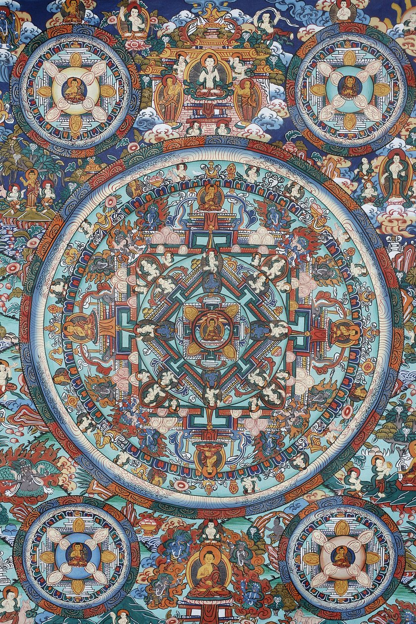 Mandalo Tibetan Thangka, Bhaktapur, Nepál alkotó: Unbekannt