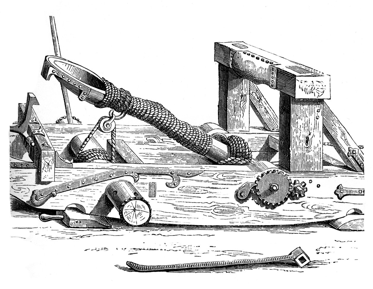 Mangonel, a háború motorja a 15. században, 1870 alkotó: Unbekannt
